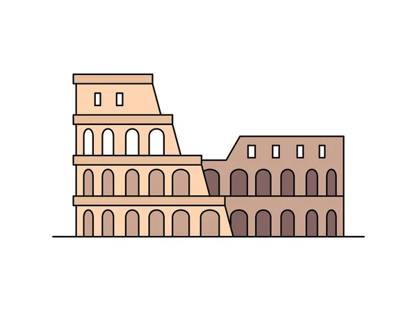 Икона Колизея Изолированные Белом Фоне — стоковый вектор