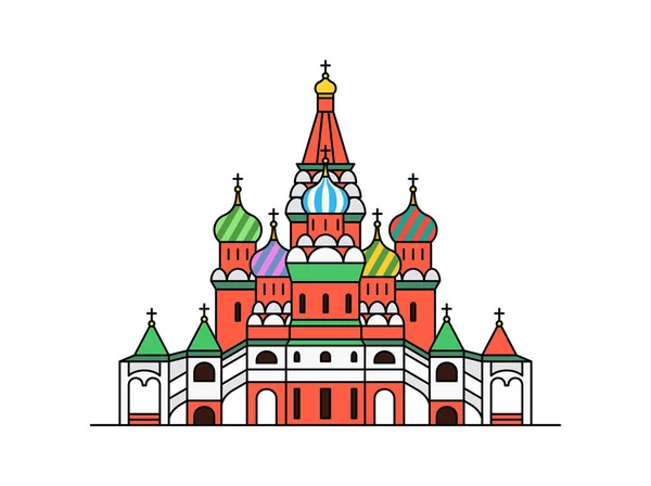 ロシアのモスクワの聖ワシリイ大聖堂アイコン 白い背景に分離 — ストックベクタ