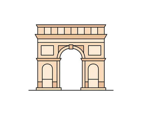 Икона Триумфальной Арки Изолированные Белом Фоне — стоковый вектор