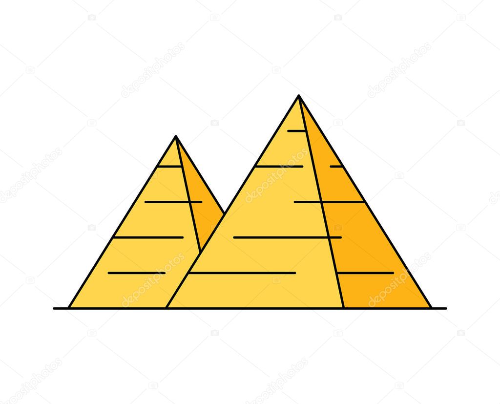 Egyptian pyramid icon. isolated on white background