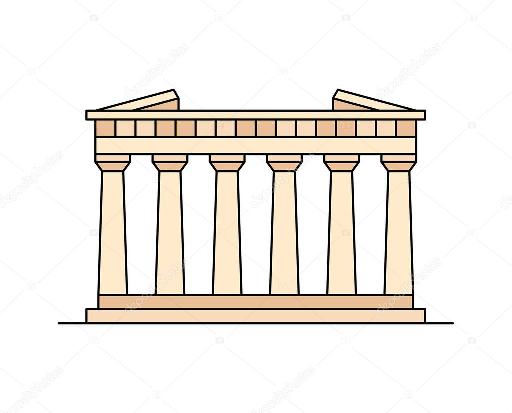 Parthenon In Athens icon. isolated on white background