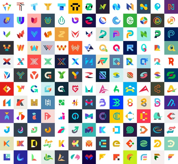 Abstracte Logo Collectie Met Letters Geometrische Abstracte Logo — Stockvector