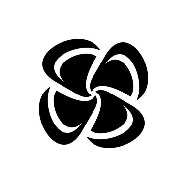 Siyah soyut logo tasarım şablonu. Beyaz arka planda izole