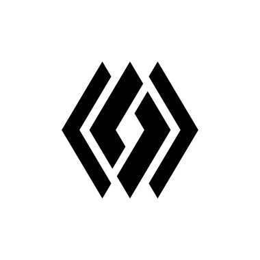 Siyah soyut logo tasarım şablonu. Beyaz arka planda izole