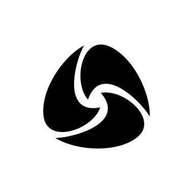 Siyah soyut logo tasarım şablonu. Beyaz arka planda izole