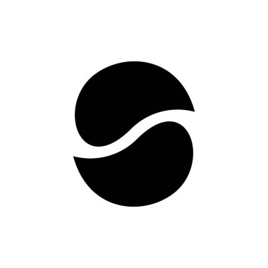 Siyah soyut logo tasarım şablonu. Beyaz arka planda izole