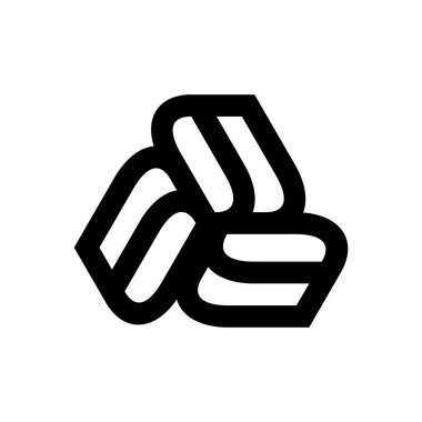 Siyah soyut logo tasarım şablonu. Beyaz arka planda izole