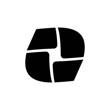 Siyah soyut logo tasarım şablonu. Beyaz arka planda izole