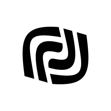 Siyah soyut logo tasarım şablonu. Beyaz arka planda izole