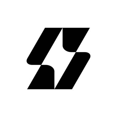 Siyah soyut logo tasarım şablonu. Beyaz arka planda izole