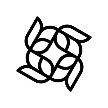 Siyah soyut logo tasarım şablonu. Beyaz arka planda izole