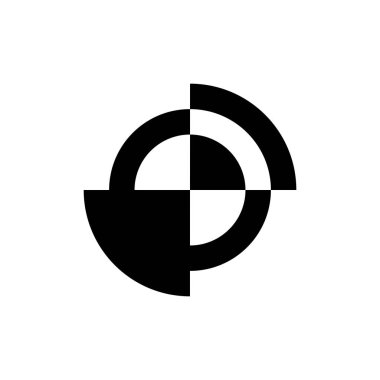 Siyah soyut logo tasarım şablonu. Beyaz arka planda izole