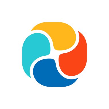 Renkli soyut logo tasarım şablonu. Beyaz arka planda izole