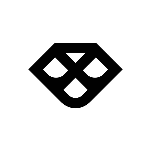Modèle Logo Abstrait Noir Isolé Sur Fond Blanc — Image vectorielle