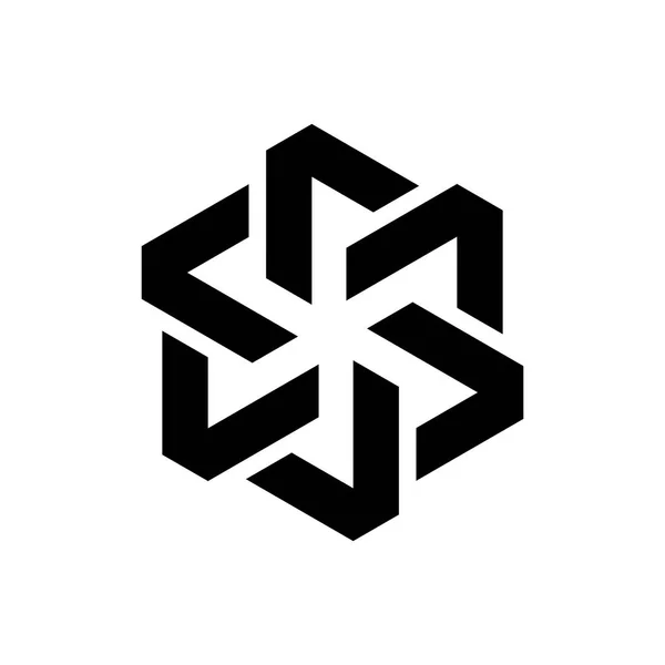 Modelo Design Logotipo Abstrato Preto Isolado Fundo Branco — Vetor de Stock
