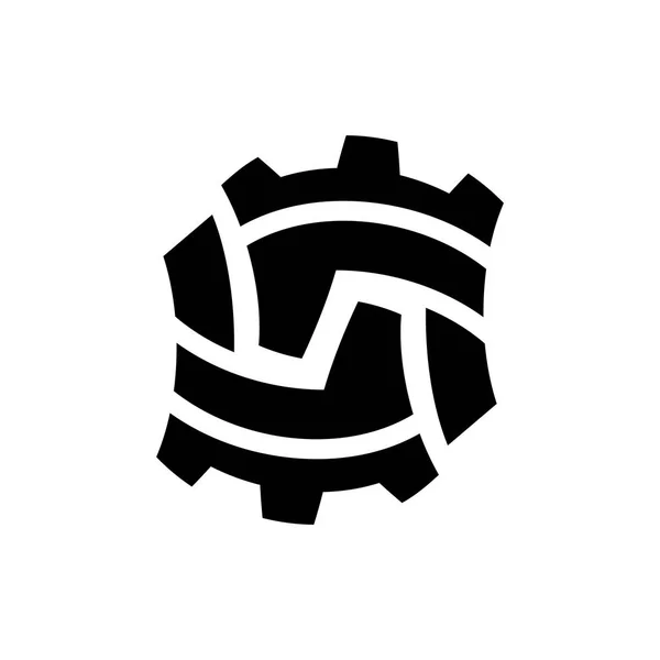 Plantilla Diseño Logotipo Abstracto Negro Aislado Sobre Fondo Blanco — Vector de stock
