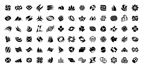 Coleção Logotipos Abstratos Logótipos Abstractos Geométricos Isolado Fundo Branco —  Vetores de Stock