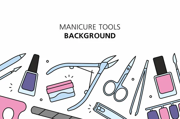 Manicure Tools Achtergrond Geïsoleerd Witte Achtergrond — Stockvector
