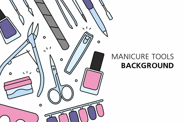 Manicure Tools Achtergrond Geïsoleerd Witte Achtergrond — Stockvector