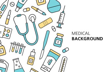 Tıbbi arka plan. Beyaz arka planda izole