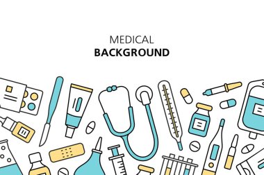 Tıbbi arka plan. Beyaz arka planda izole