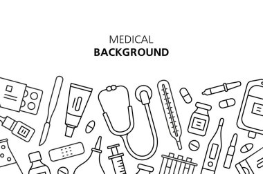 Tıbbi arka plan. Beyaz arka planda izole