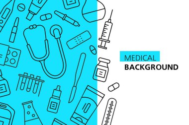 Tıbbi arka plan. Beyaz arka planda izole