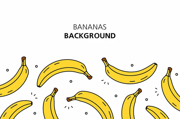 Fundo Das Bananas Isolado Fundo Branco —  Vetores de Stock