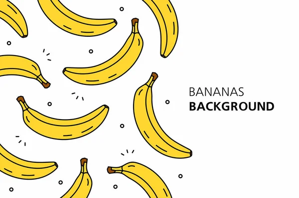 Fundo Das Bananas Isolado Fundo Branco — Vetor de Stock