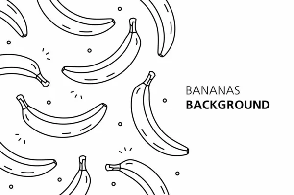 Sfondo Banane Isolato Sfondo Bianco — Vettoriale Stock