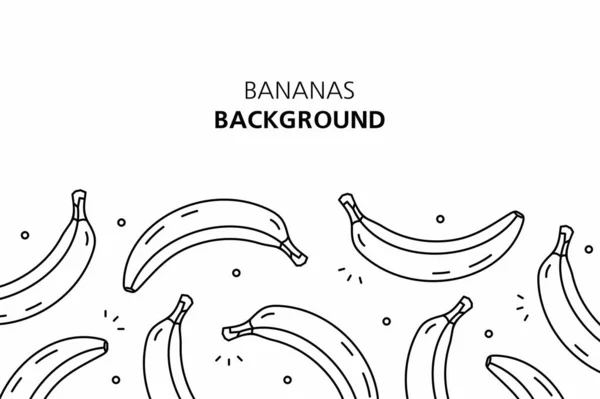 Sfondo Banane Isolato Sfondo Bianco — Vettoriale Stock