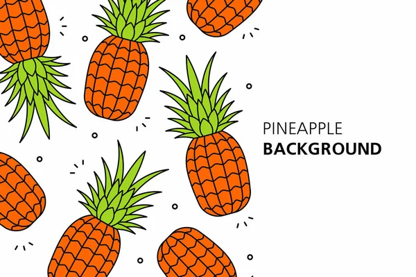 Pineapple Background Isolated White Background — Stock Vector