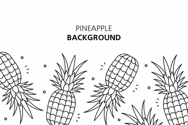 Pineapple Background Isolated White Background — Stock Vector