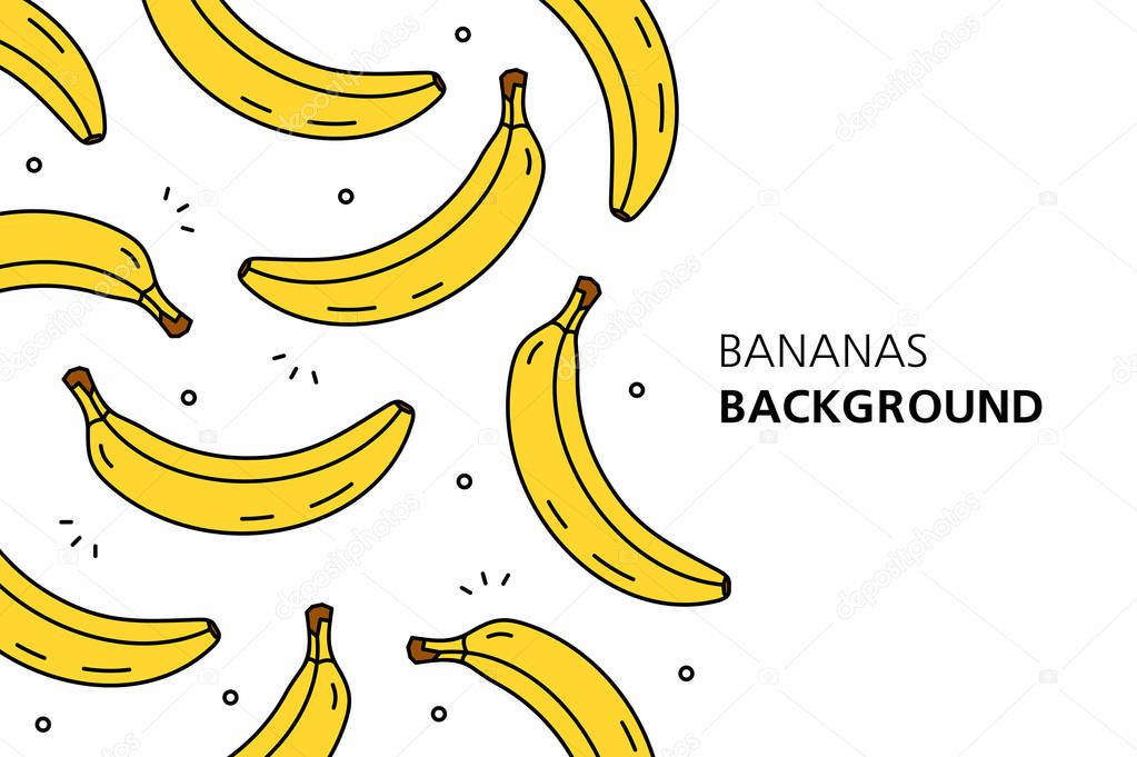 Bananas background. isolated on white background