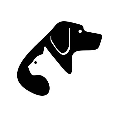 Köpek ve kedi logosu. Simge tasarımı. Şablon öğeleri