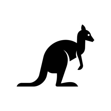 Kanguru logosu. Simge tasarımı. Şablon öğeleri