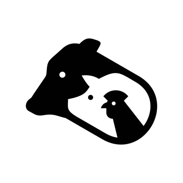 Λογότυπο Των Ζώων Φάρμας Σχεδιασμός Εικονιδίων Στοιχεία Προτύπου — Διανυσματικό Αρχείο