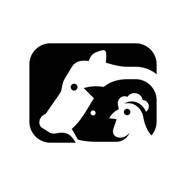 Λογότυπο Των Ζώων Φάρμας Σχεδιασμός Εικονιδίων Στοιχεία Προτύπου — Διανυσματικό Αρχείο
