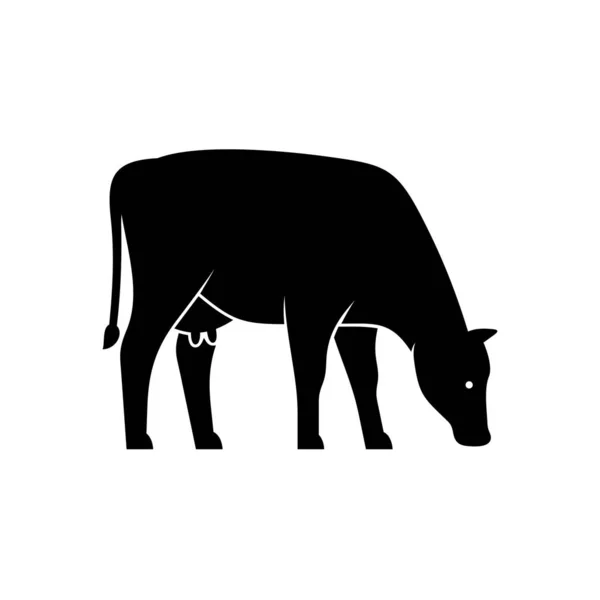 Cow Logo Ikon Design Mallelement — Stock vektor