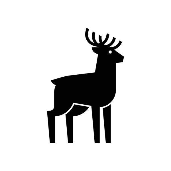 Deer Logotyp Ikon Design Mallelement — Stock vektor