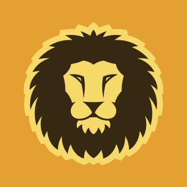 Aslan logosu. Simge tasarımı. Şablon öğeleri