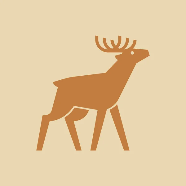 Deer Logotyp Ikon Design Mallelement — Stock vektor