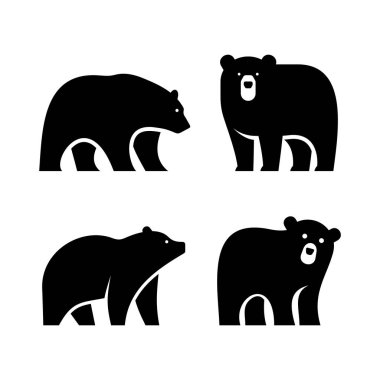 Bear logosu seti. Simge tasarımı. Şablon öğeleri