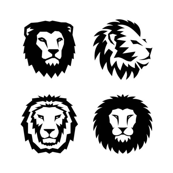 Uppsättning Lejon Logotyp Ikon Design Mallelement — Stock vektor
