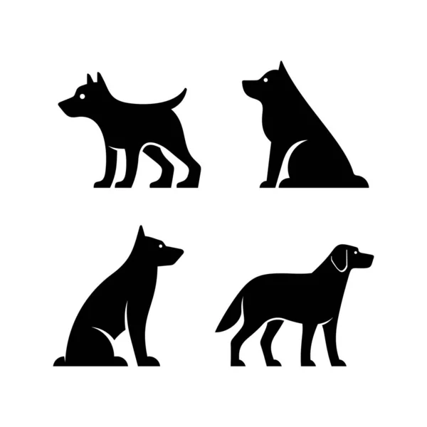 Set Dog Logo Icon Design Template Elements — Stock Vector