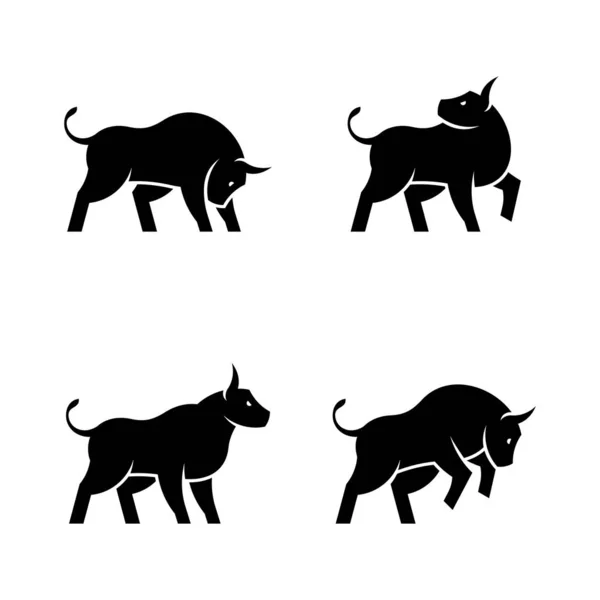 Логотип Быка Дизайн Икон Шаблоны — стоковый вектор