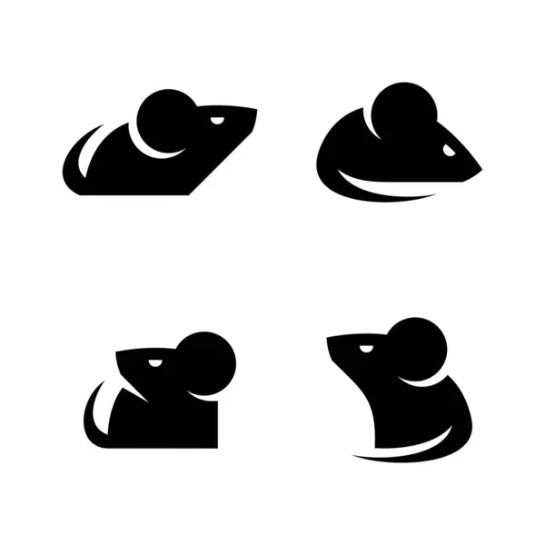 Uppsättning Mus Logo Typ Ikon Design Mallelement — Stock vektor
