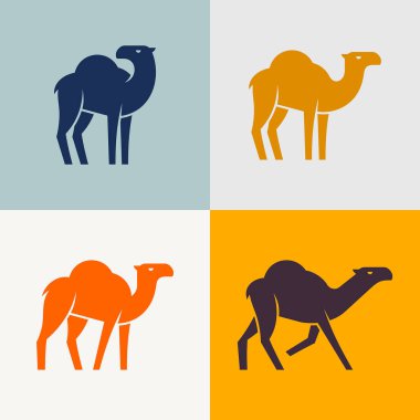 Camel logosu seti. Simge tasarımı. Şablon öğeleri