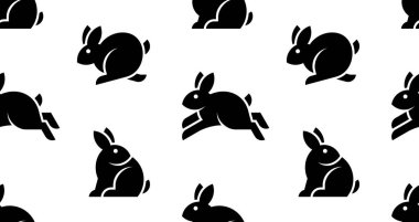 Tavşan logosu seti. Simge tasarımı. Tavşan logosu ile şablon elemanlarısorunsuz desen. beyaz arka plan üzerinde izole