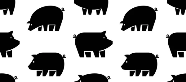 Nahtloses Muster Mit Schwein Logo Isoliert Auf Weißem Hintergrund — Stockvektor
